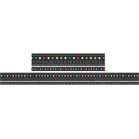 Chalkboard Brights Straight Bulletin Board Border