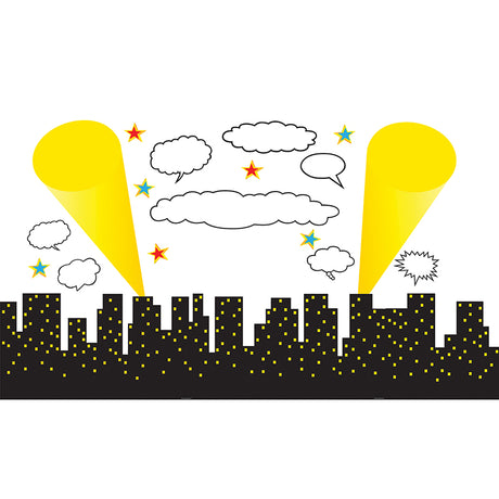 Superhero Cityscape Bulletin Board Set