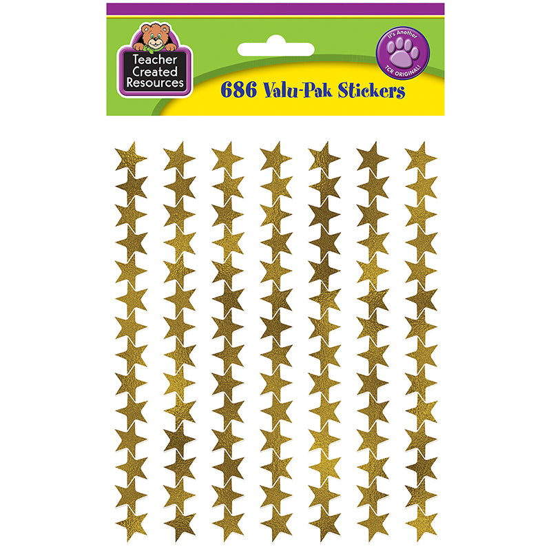 Gold Foil Stars Stickers Valu-Pak