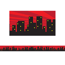 Superhero Cityscape Straight Bulletin Board Border