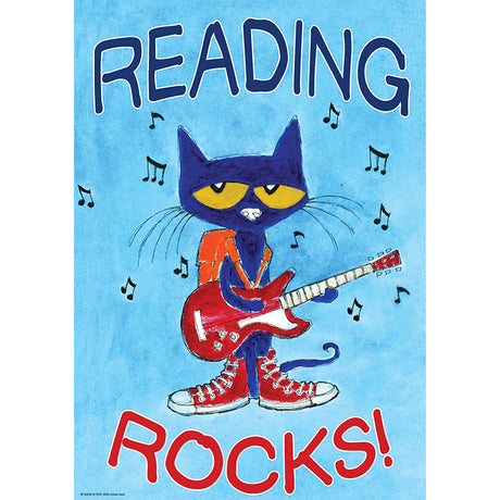 Pete the Cat® Reading Rocks Positive Poster