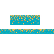 Teal Confetti Straight Bulletin Board Border