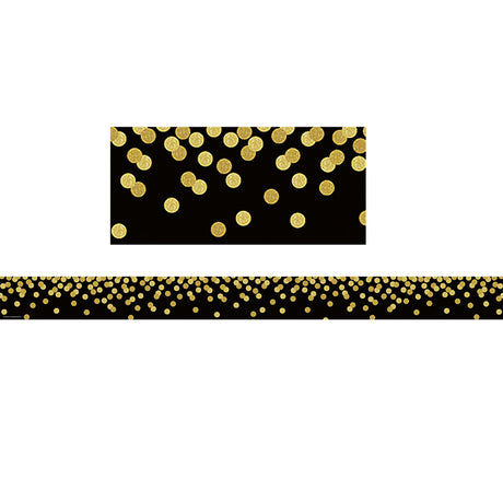Black Confetti Straight Bulletin Board Border