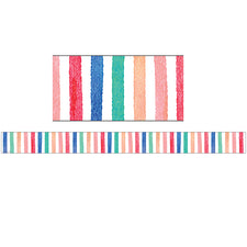 Watercolor Stripes Straight Bulletin Board Border