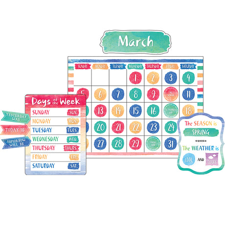 Watercolor Calendar Bulletin Board Set