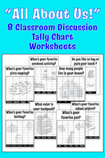 8 FREE Printable "All About Us" Tally Chart Worksheets!
