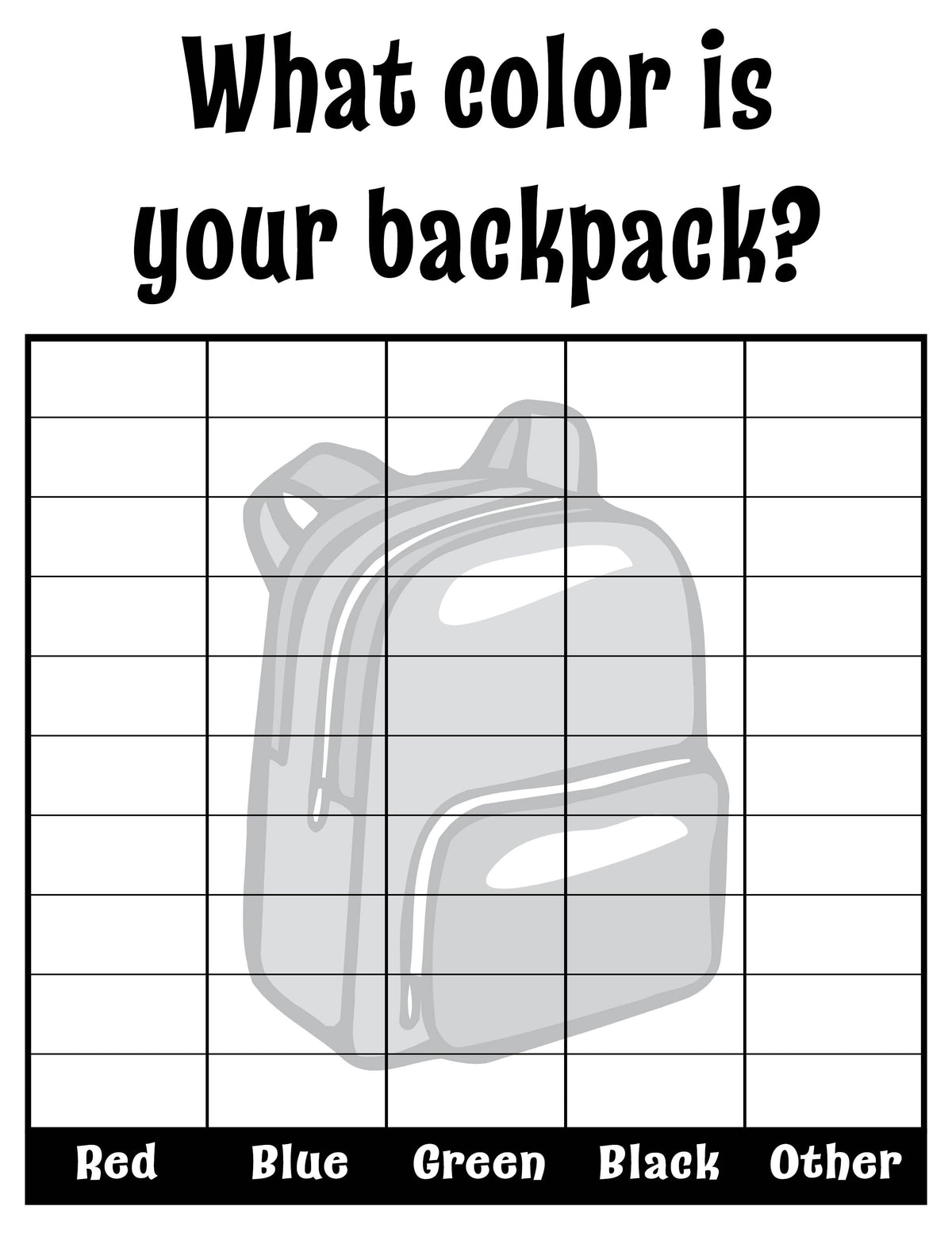 FREE 8 Printable "All About Us" Tally Chart Worksheets!