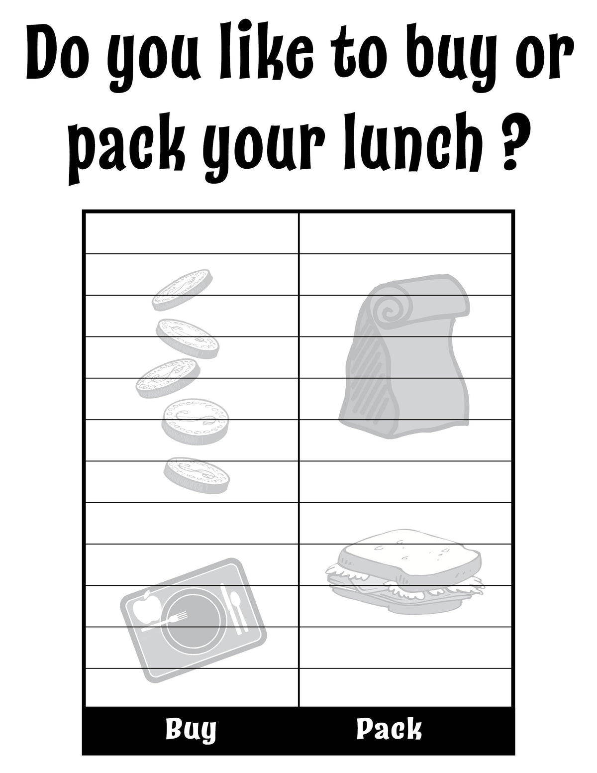 FREE 8 Printable "All About Us" Tally Chart Worksheets!