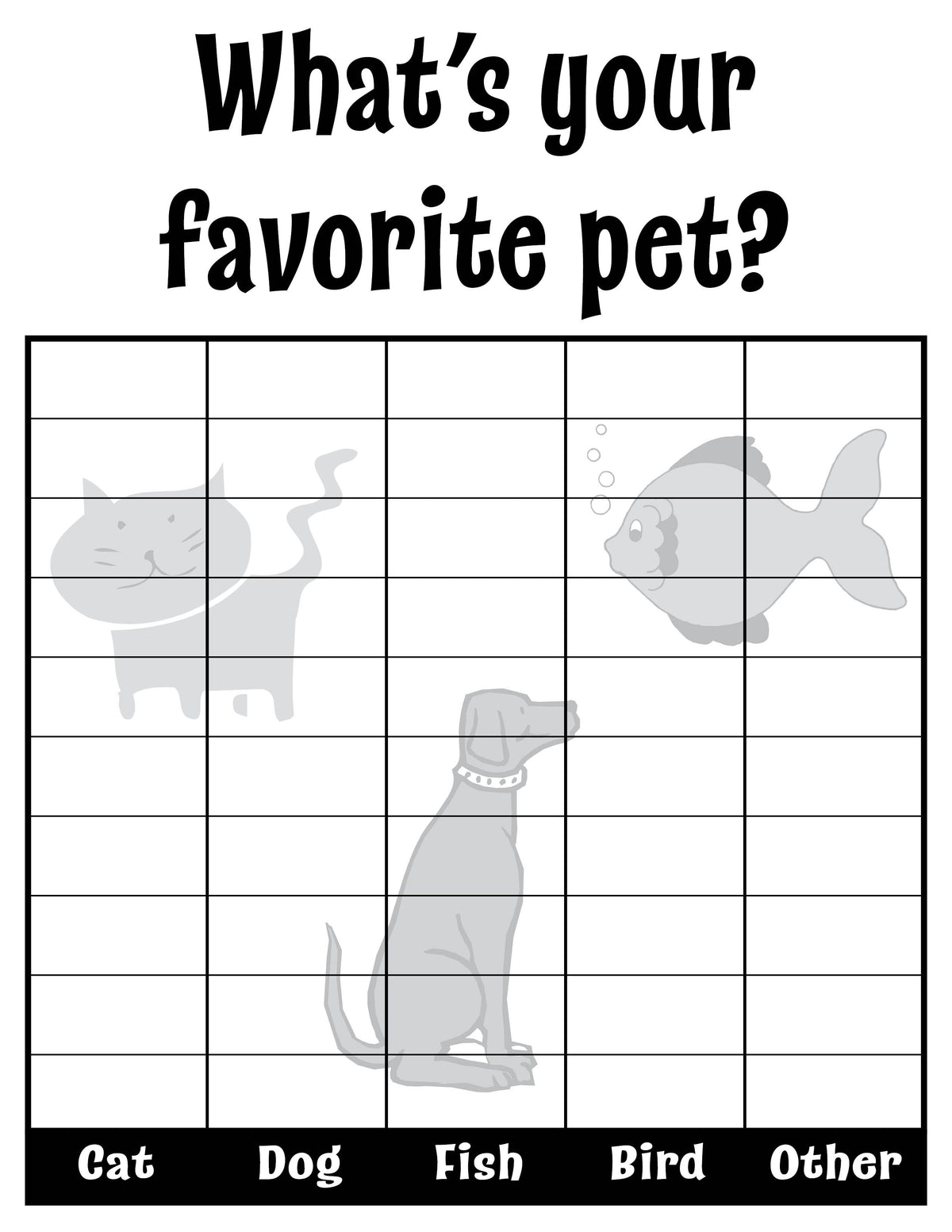FREE 8 Printable "All About Us" Tally Chart Worksheets!