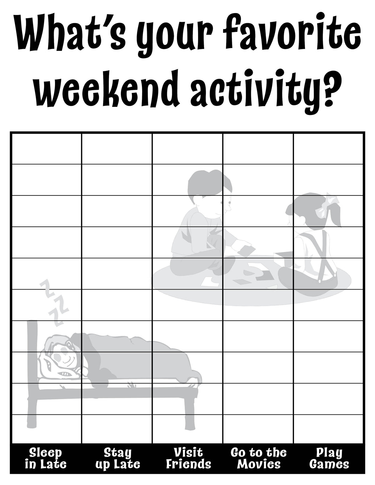 FREE 8 Printable "All About Us" Tally Chart Worksheets!
