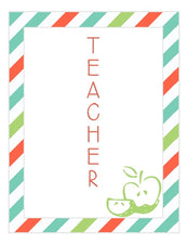 "TEACHER" Acrostic Poem Printable