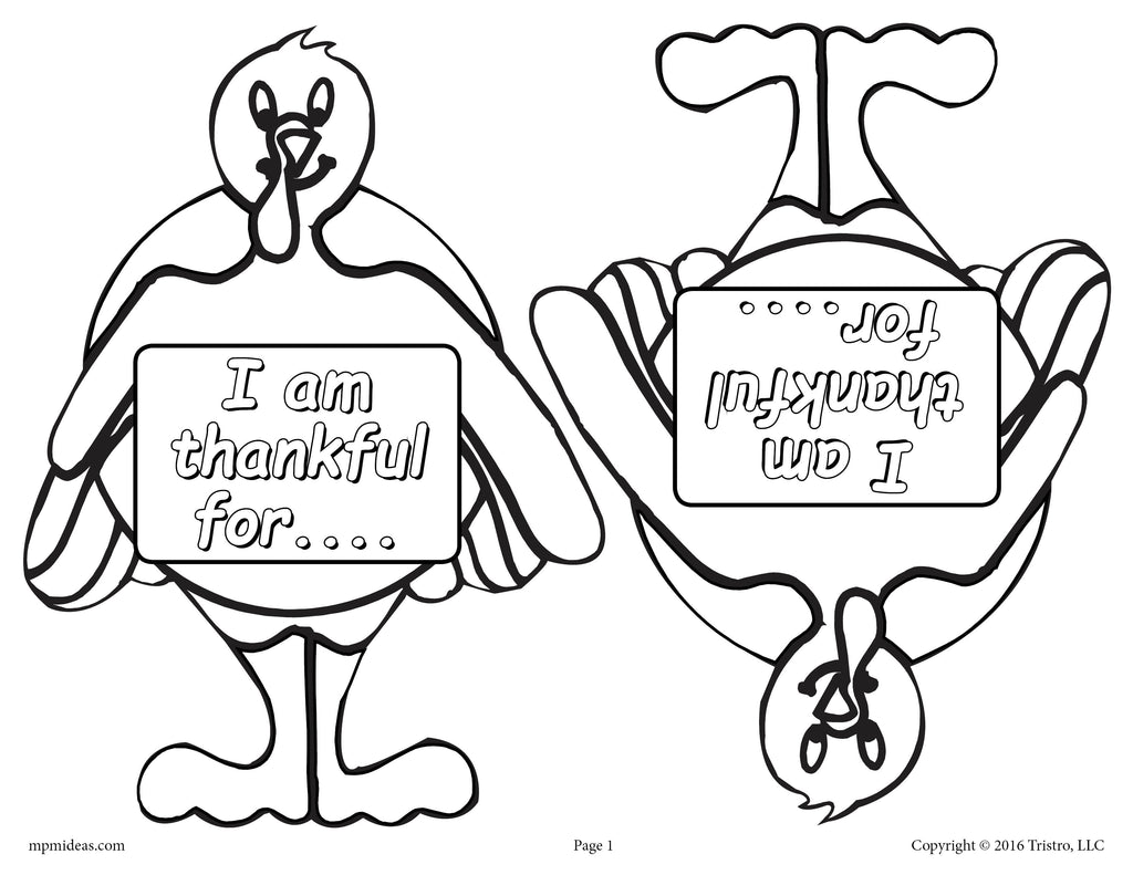 "Thankful Turkeys!" Printable Thanksgiving Writing Activity!