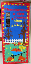 First Thanks...Then Giving! - Thanksgiving Classroom Door Decoration