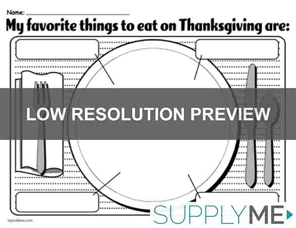 "My Favorite Things To Eat On Thanksgiving" Printable Worksheet!