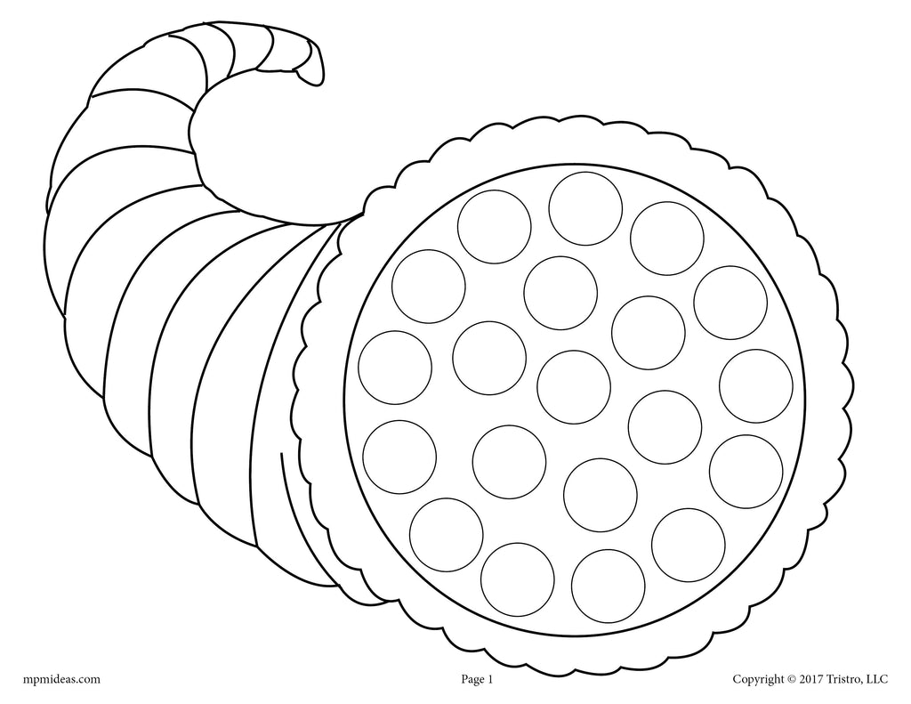FREE Thanksgiving Do-A-Dot Printables and Dot Art Painting Coloring Pages!