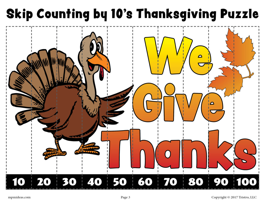 6 Printable Thanksgiving Skip Counting Worksheets - Skip Counting By 2, 5, and 10!