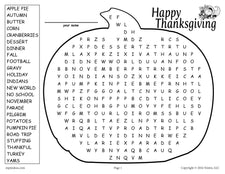 FREE Printable Thanksgiving Word Search!