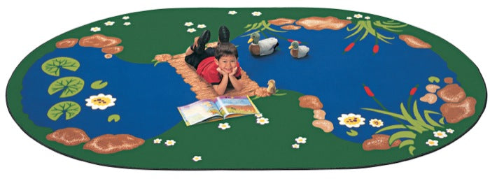 The Pond Classroom Rug, 4'5" x 5'10" Oval
