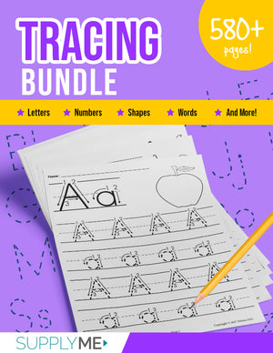 Tracing Worksheets Bundle - 580+ Pages of Printable Tracing Worksheets and Activities!
