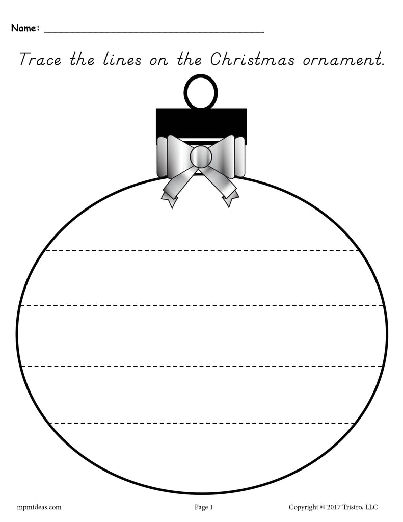 Printable Christmas Ornament Line Tracing Worksheets SupplyMe Printable Christmas Ornament Line Tracing Worksheets SupplyMe