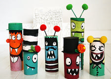Halloween Kids Craft - Tube Monsters!