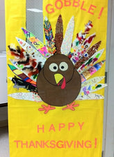 Collaborative Thanksgiving Turkey Classroom Door Decoration