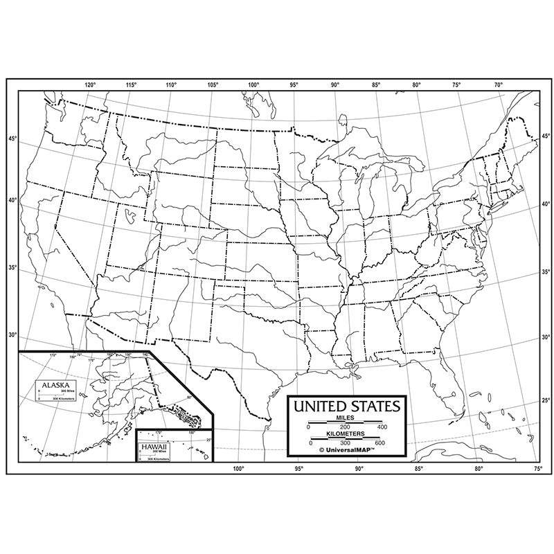 U.S. Outline Pad Map, 50 Sheets
