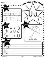 FREE Letter U Worksheet: Tracing, Coloring, Writing & More!