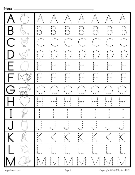 FREE Uppercase Letter Tracing Worksheets!