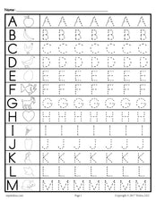 FREE Uppercase Letter Tracing Worksheets!
