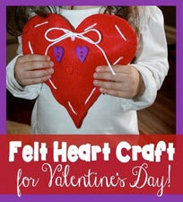 Felt Heart Craft for Valentine's Day