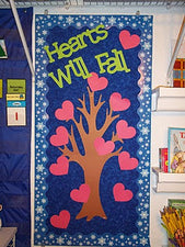 Hearts Will Fall - Valentine's Day Door Display