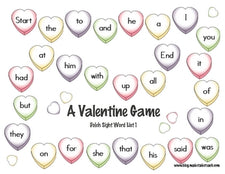 Valentine's Day Sight Word Game
