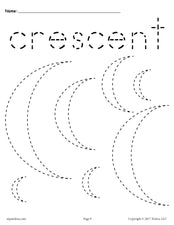 FREE Crescents Tracing Worksheet