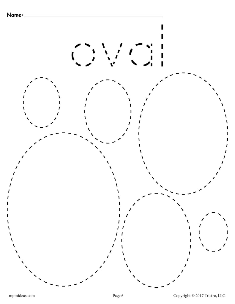FREE Ovals Tracing Worksheet