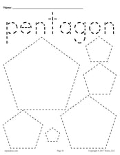 FREE Pentagons Tracing Worksheet