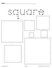 FREE Squares Tracing Worksheet