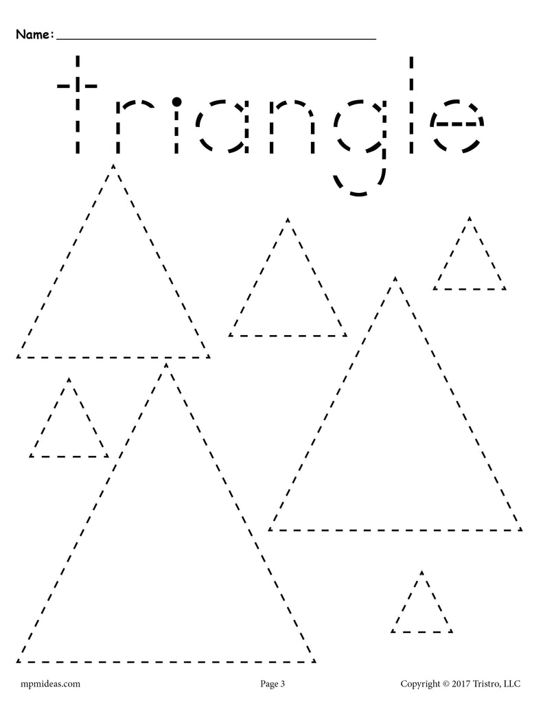 FREE Triangles Tracing Worksheet