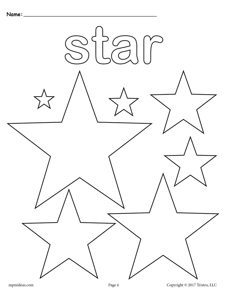 8 Star Worksheets - Tracing, Coloring Pages, Cutting & More!