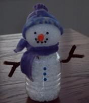 Recycled Water Bottle Snowman