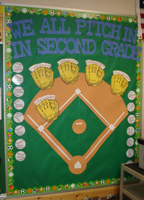Baseball Themed Classroom Helper Bulletin Board Idea