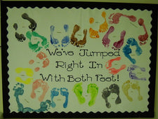 Back-To-School Footprint Fun Bulletin Board Idea!