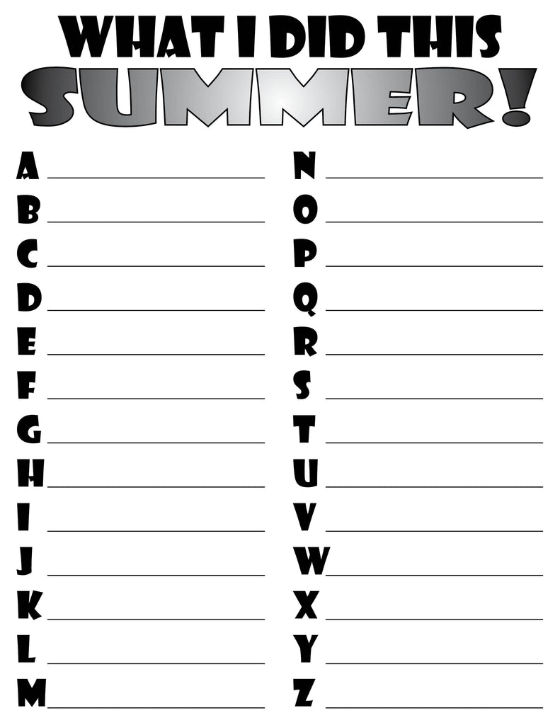 "What I Did This Summer" Printable Back-to-School Worksheets