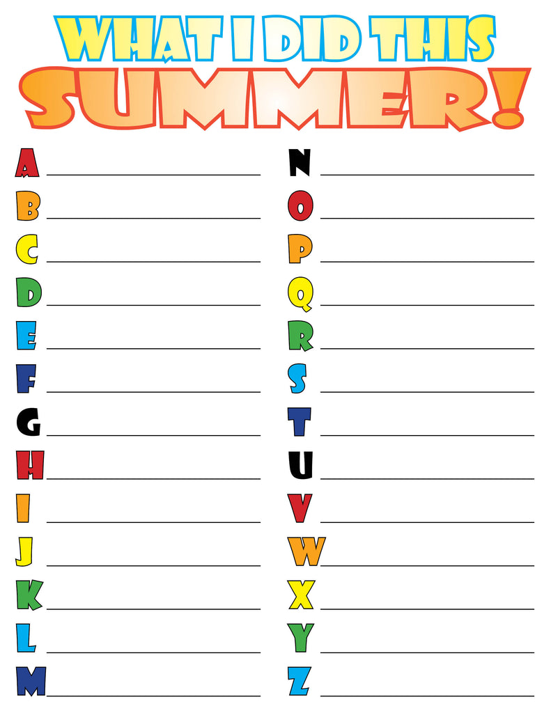 "What I Did This Summer" FREE Printable Back-to-School Worksheets