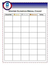 2014 Winter Olympics Medal Count Worksheet