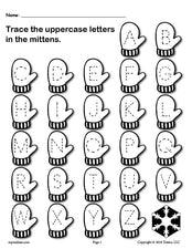 FREE Printable Winter Themed Uppercase and Lowercase Alphabet Letter Tracing Worksheets!