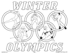 FREE Printable Winter Olympics Coloring Page!