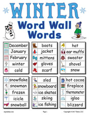 30 FREE Winter Word Wall Words