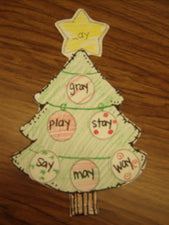 Winter Literacy Center - Word Family Christmas Trees