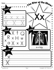 FREE Letter X Worksheet: Tracing, Coloring, Writing & More!